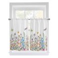 thumbnail image 1 of Wildflowers Bathroom Window Curtain, Farmhouse Country Dragonfly Butterfly Floral Light Filtering Coffee Kitchen Curtains, Bedroom Living Room Curtains 2 Panel 84"x54", 1 of 6