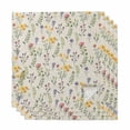 thumbnail image 1 of Wildflowers Blossom Cloth Napkins, Spring Pastoral Botanical Flowers Beige Washable and Reusable Dinner Napkins Set of 4, Table Napkin for Kitchen Party Birthday Wedding Hotel Housewarming 20"x20", 1 of 9
