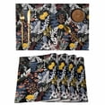 thumbnail image 1 of Wildflowers Blossom Placemats Set of 8 Black Spring Garden Botanical Floral Place Mats Indoor Wipeable Table Mats Washable Cloth Dining Table Placemats for Kitchen Holiday Party Home Decor 13x19 Inch, 1 of 9