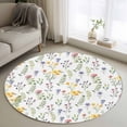 thumbnail image 1 of Wildflowers Blossom Round Area Rug 4 FT, Non Slip Indoor Outdoor Rug, Spring Pastoral Botanical Flowers Rustic Washable Circular Carpet Non-Shedding Floor Mat for Coffee Table Nursery Foyer Balcony, 1 of 9