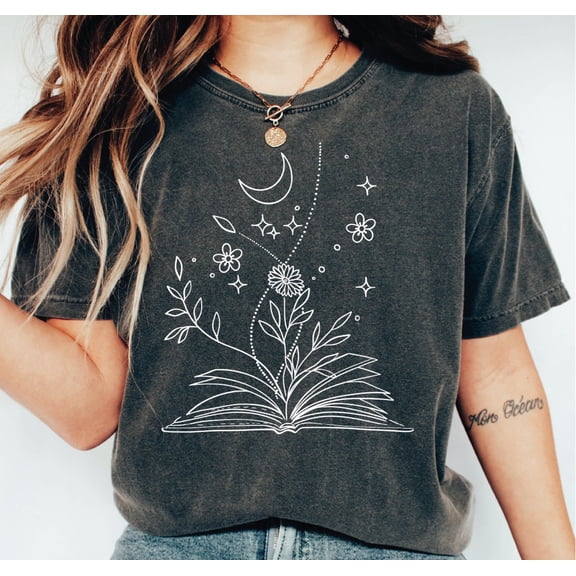 Wildflowers Book Shirt, Cute Bookworm Shirt, Book Lovers T-shirt, Retro Reader Gifts, Bibliophile Shirt, Book Merch Tee, Bookish Gifts LS192