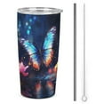 thumbnail image 1 of Wildflowers Butterfly 20oz Tumbler with Lid And Straw Insulated Mug Stainless Steel Vacuum Double Wall Mug For< Car>, 1 of 8