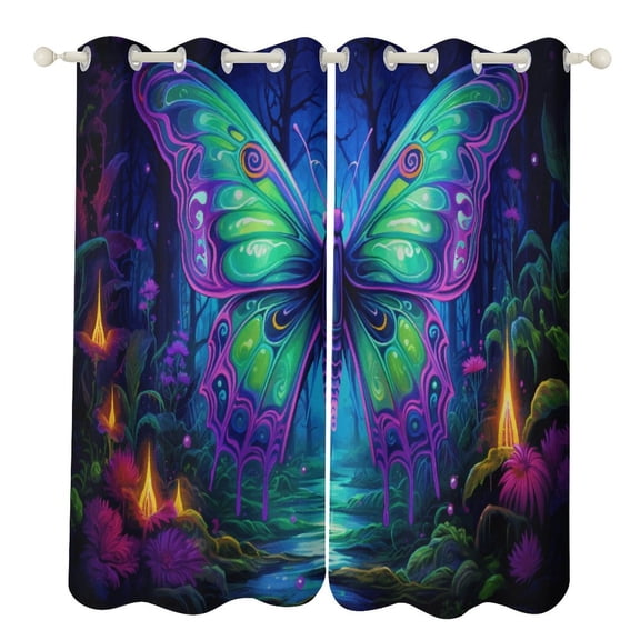 Wildflowers Butterfly Modern Window for Living Room Curtains for Child Bedroom Kitchen Decor Blinds Drapes