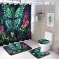 thumbnail image 1 of Wildflowers Butterfly Shower Curtain Sets with Rugs 4 Piece Rustic, 1 of 8