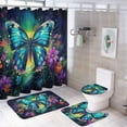 thumbnail image 1 of Wildflowers Butterfly Shower Curtain Sets with Rugs 4 Piece Rustic, 1 of 8