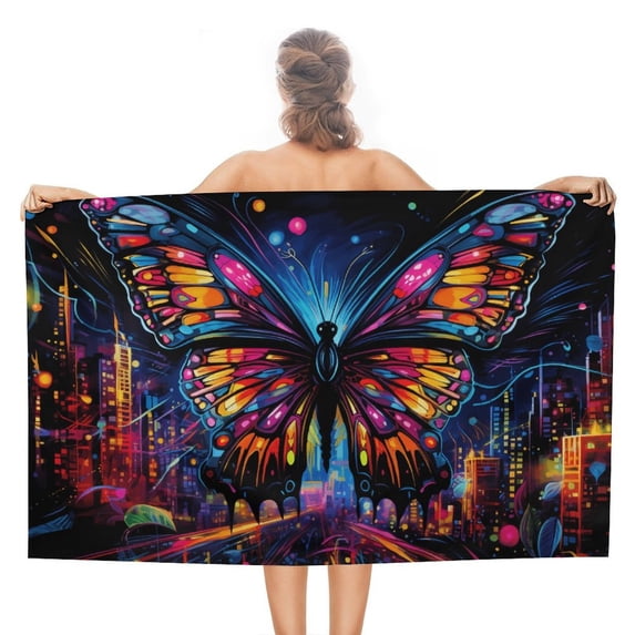 Wildflowers Butterfly Ultra Fine Fiber Beach Towels for Travel And Quick Drying Absorbent Towels for Swimming