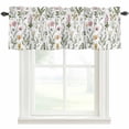 thumbnail image 1 of Wildflowers Butterfly Window Valance Curtain Spring Scenery Rod Pocket Short Curtain for Living Room, Bedroom & Kitchen Window Decor 42x18in, 1 of 8