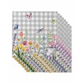 thumbnail image 1 of Wildflowers Cloth Napkins Set of 8 Reusable Dinner Napkins, Spring Watercolor Tulip Floral Leaf Grey Plaid Cocktail Napkin Washable Table Napkins for Wedding/Holiday Party/Baby Shower 20"x20", 1 of 7