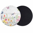 thumbnail image 1 of Wildflowers Coasters Set of 2, Absorbent Coasters for Drinks, Spring Farmhouse Tulip Floral Leaf Wooden Grain Coaster for Desk Coffee Table Protection, Home Decor House Warming Gifts 4", 1 of 8