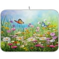 thumbnail image 1 of Wildflowers Dish Drying Mat, Absorbent Microfiber Pad Protector For Kitchen Counter Top Mat Dish Drainboard 16x18in Home Decor, 1 of 7
