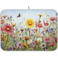 thumbnail image 1 of Wildflowers Dish Drying Mat, Absorbent Microfiber Pad Protector For Kitchen Counter Top Mat Dish Drainboard 16x18in, 1 of 7