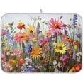 thumbnail image 1 of Wildflowers Dish Drying Mat, Absorbent Microfiber Pad Protector For Kitchen Counter Top Mat Dish Drainboard 16x18in, 1 of 7