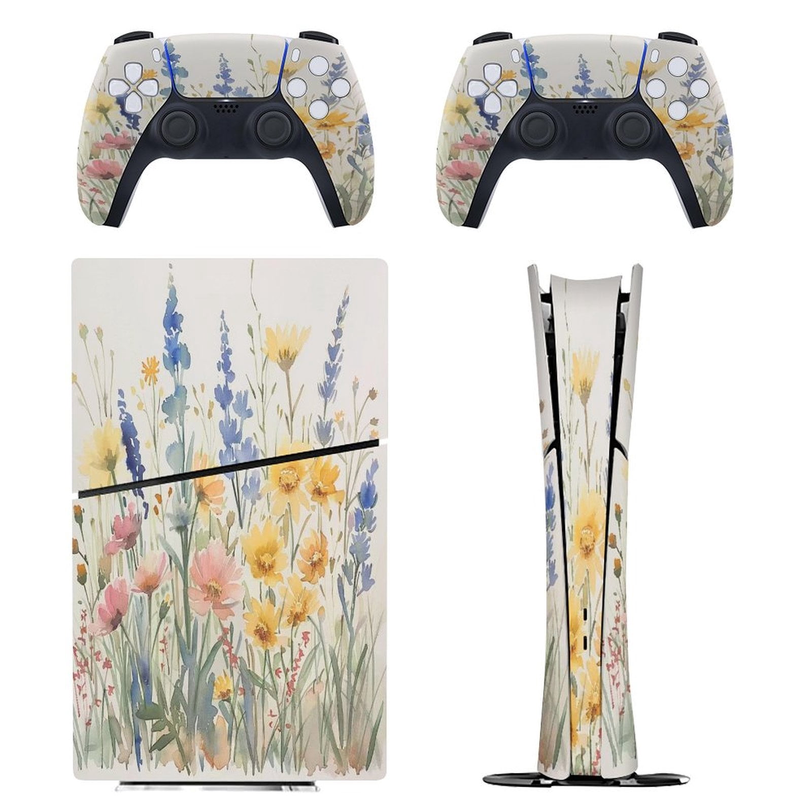 Wildflowers Floral PS5/PS5 Slim Digital Disc Skin Sticker For Console ...