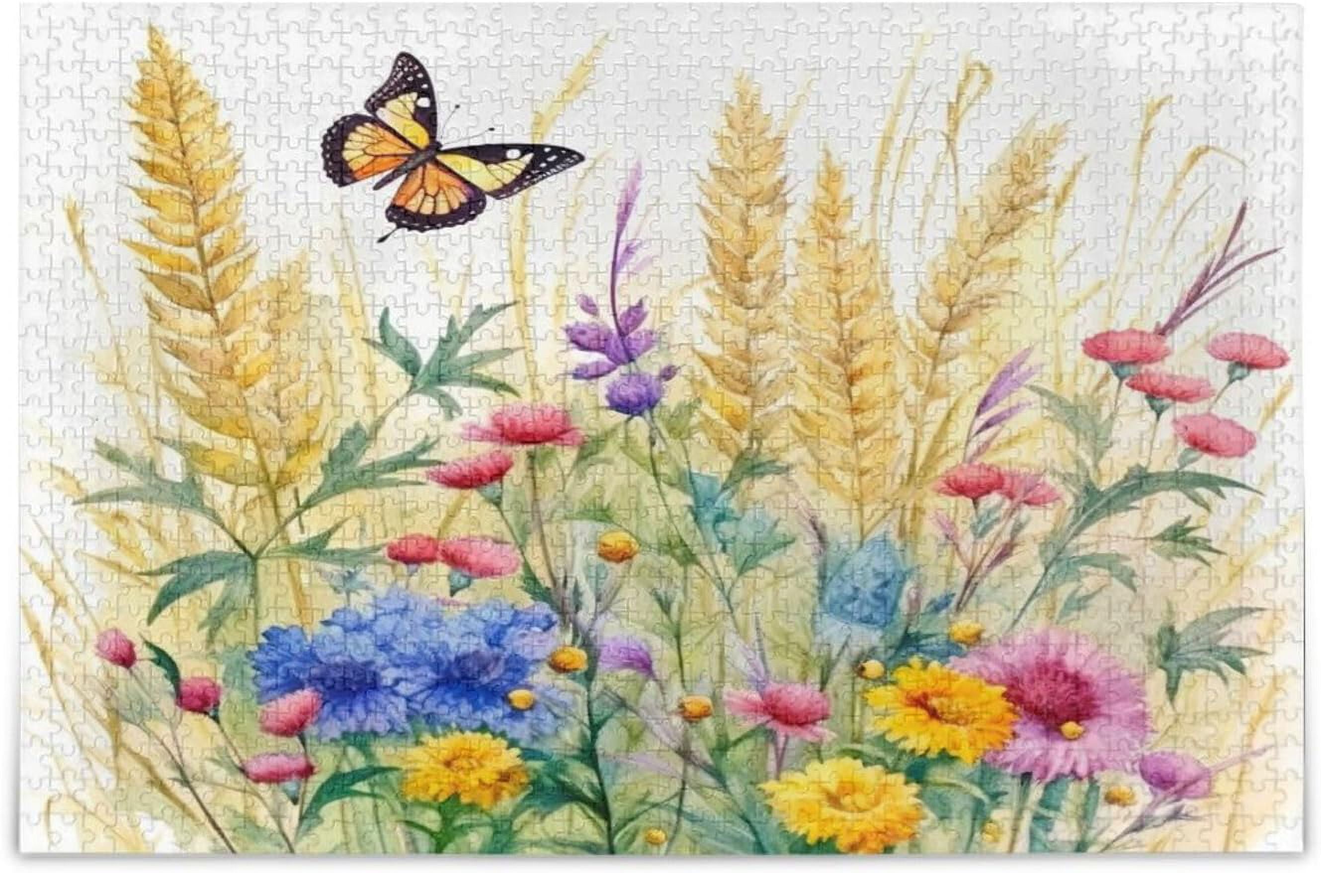 Wildflowers Jigsaw Puzzle For Adults 1000 Pieces – Challenging Family Puzzle Game, HD Printing, Storage Bag Included