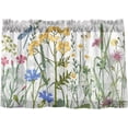 thumbnail image 1 of Wildflowers Kitchen Curtains 2 Panels UV Protected Tier Curtains, Half Window Curtains Kitchen Tiers for Guest Room Bathroom Sink Laundry Room Basement,36 x 27 Inch, 1 of 7