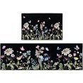 thumbnail image 1 of Wildflowers Kitchen Rugs and Mats Non Skid Washable Set of 2, Black Background Kitchen Floor Mats, Botanical Kitchen Runner Rug, Spring Kitchen Decor, 1 of 6