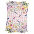 thumbnail image 1 of Wildflowers Kitchen Towels Set of 2, Water Absorbent Dish Towel, Spring Watercolor Tulip Floral Leaf Pink Plaid Decorative Hand Towels - Quick Drying Cloth for Cooking Baking, 18x28 Inch, 1 of 8