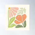 thumbnail image 1 of Wildflowers | Nature | Orange Poster Wall Art, Modern Wall Decor For Living Room Bedroom, 30x30 UNFRAMED, 1 of 3