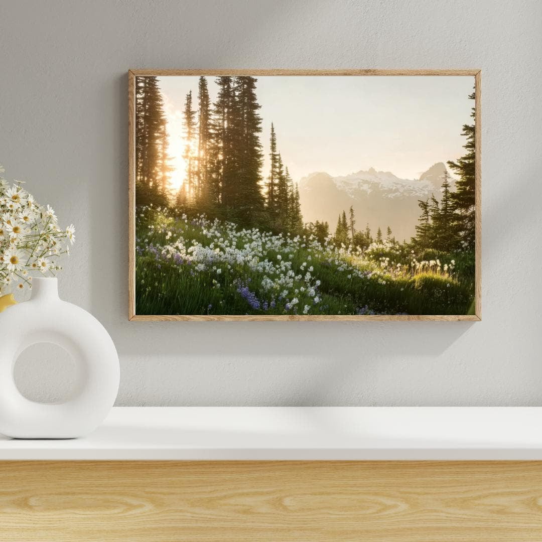 Wildflowers Nature Poster Nordic Forest Wall Art Nature Landscape ...