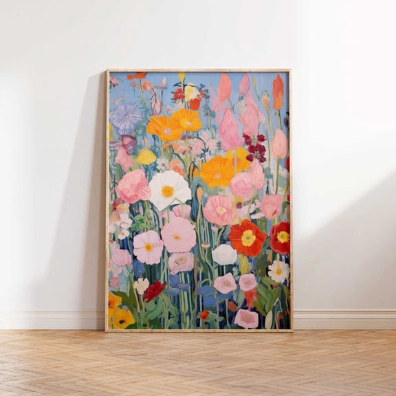 Wildflowers No One Print, Cottagecore Floral Wall Art, Unframed Paper Poster 24x36in