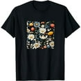 thumbnail image 1 of Wildflowers Pattern Illustration Black Background Graphic T-Shirt, 1 of 5