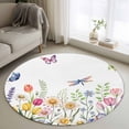 thumbnail image 1 of Wildflowers Round Area Rug 3.3Ft Washable Circle Rugs for Dining Room Table, Spring Country Tulip Butterfly Floral Leaf Non-Slip Carpet Floor Mats Indoor Outdoor Carpet Runner Aesthetic Home Decor, 1 of 8
