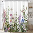 thumbnail image 1 of Wildflowers Shower Curtain Sets,Green Plants Flowers Bathroom Curtains,Modern Minimalist Art Bath Curtain,Waterproof Fabric with 12 Hooks 72x72 Inches, 1 of 6
