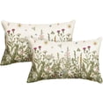 thumbnail image 1 of Wildflowers Spring Throw Pillow Cover Set of 2, 18 x 18 Inch Flower Cushion Case Decoration for Sofa Couch, 1 of 6