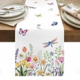 thumbnail image 1 of Wildflowers Table Runner - 70 Inch Long, Kitchen Dining Table Runner Dresser Scarves, Spring Country Tulip Butterfly Floral Leaf Farmhouse Decor for Coffee Tables Wedding Party Banquet, 1 of 8