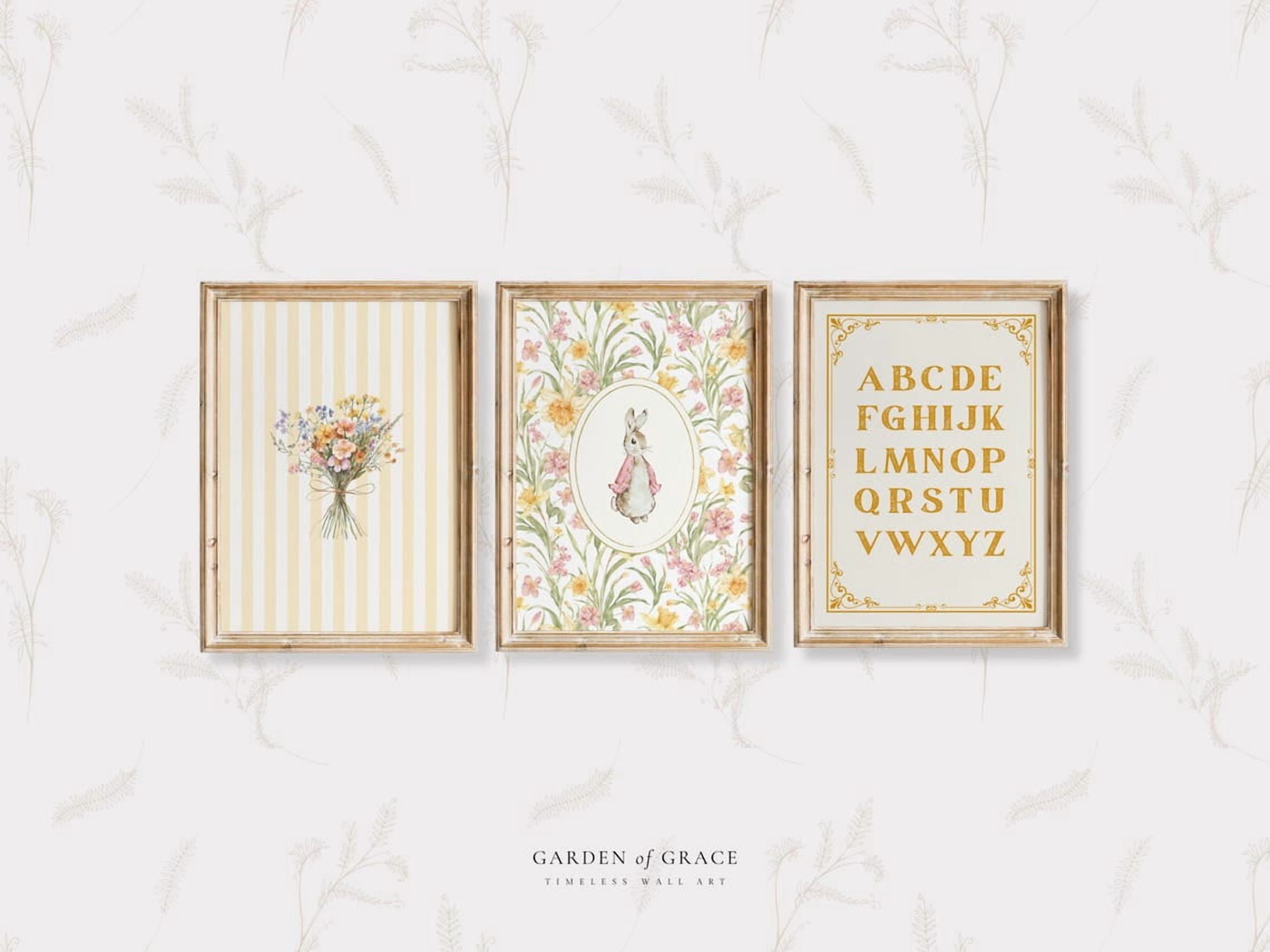 Wildflowers Themed Nursery Wall Art Floral Farmhouse Girl's Room Decor ...