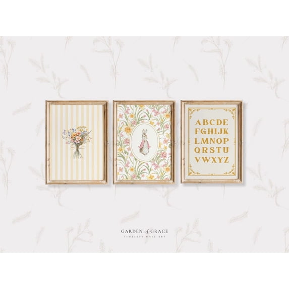 Wildflowers Themed Nursery Wall Art Floral Farmhouse Girl's Room Decor ...