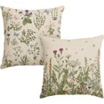 thumbnail image 1 of Wildflowers Throw Pillow Covers Set of 2, 18 x 18 Inch Spring Flower Holiday Cushion Case Decoration for Sofa Couch, 1 of 6