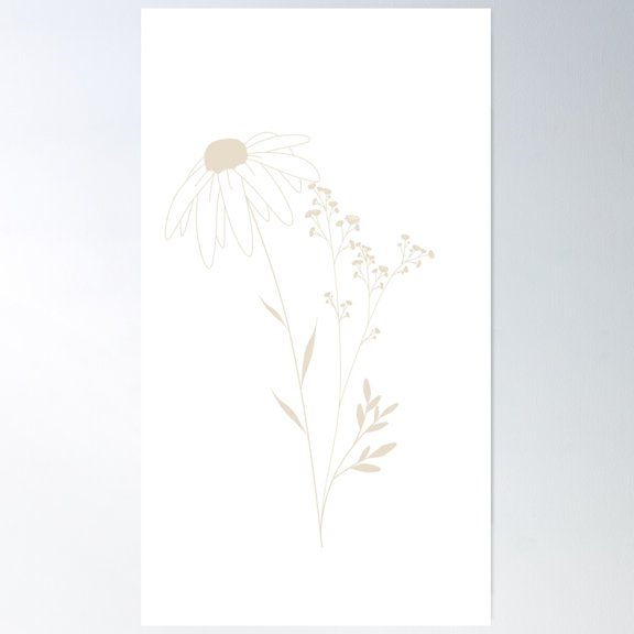 Wildflowers (Transparent Background) Poster Wall Art, Modern Wall Decor For Living Room Bedroom, 16x24 UNFRAMED