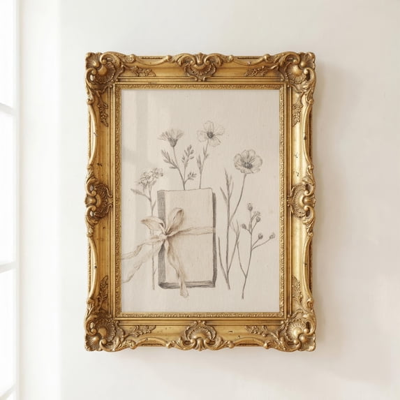 Wildflowers Vintage Book Print Cottage Wall Art Antique Botanical ...