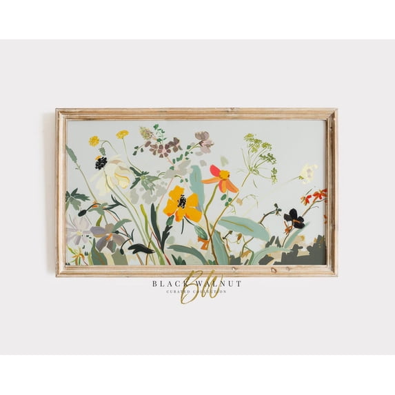 Wildflowers Wall Art, Abstract Country Muted Fall Wild Flowers, Rustic ...