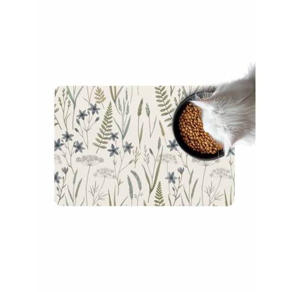 Wildflowers Weed Doormat Country Vintage Watercolor Blue Flowers Green Leaf Non Slip Diatomaceous Earth Door Mat Absorbent Quick Dry Soft Washable Entrance Rug for Bathroom Laundry Room 20"x32"