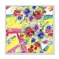 thumbnail image 1 of Wildflowers and Vibrant Wild Spring Leaves V 36 in x 36 in Framed Painting Canvas Art Print, by Designart, 1 of 5