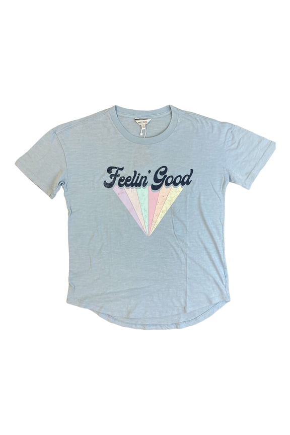 Women's 100% Cotton Relaxed Fit Super Soft Graphic Tee (Airy Blue, XS)