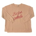 thumbnail image 1 of Wildfox Women's Long Sleeve French Terry Statement Sweatshirt (Peach Whip, XXL), 1 of 2