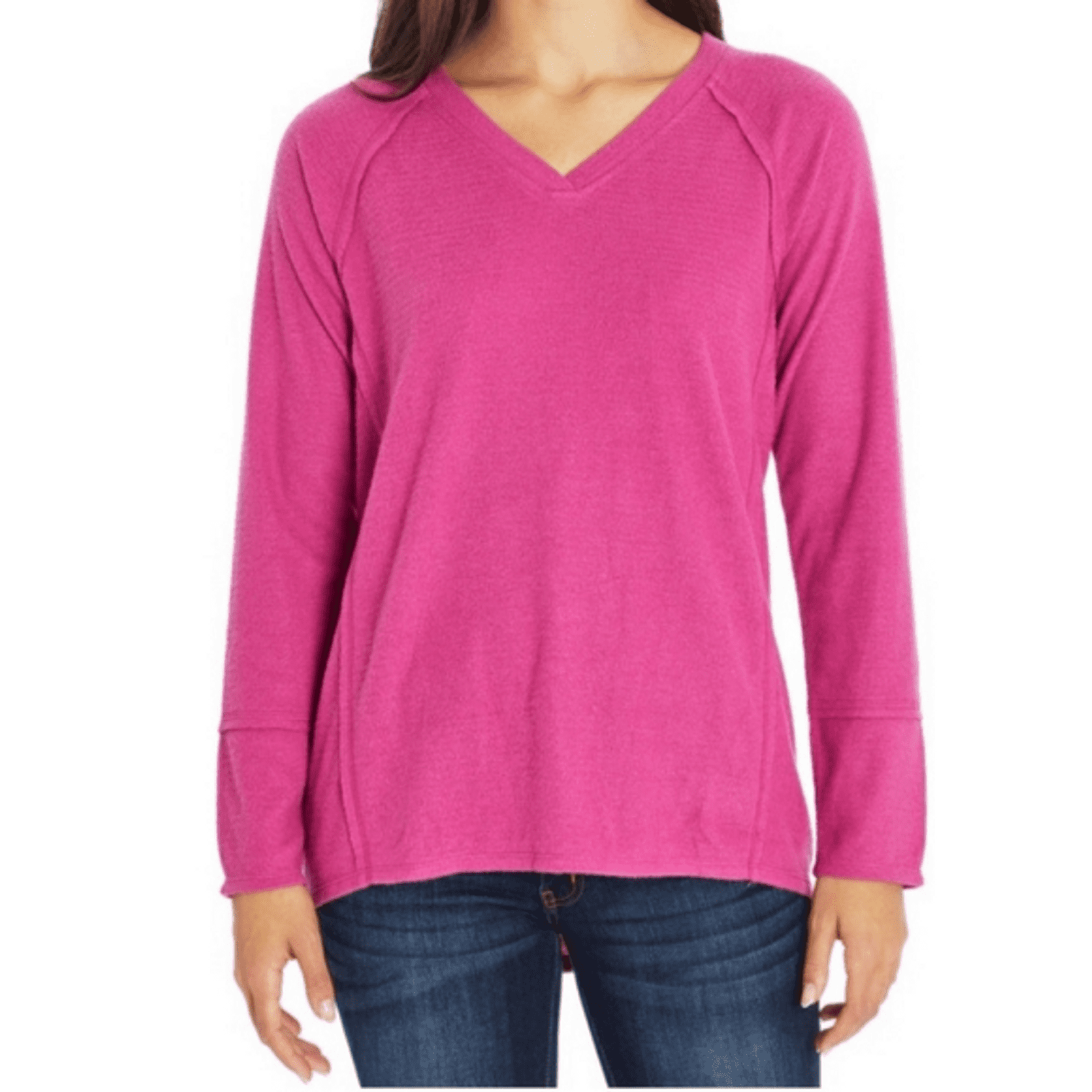 トップス H BEAUTY&YOUTH STRETCH VELOR PULLOVER Wildfox Women's Long Sleeve V-Neck Haley Brushed Sweater