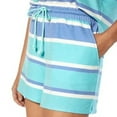 thumbnail image 1 of Wildfox Women's Relaxed Fit Super-Soft Sweatshirt & Short Lounge Set (Blue Stripe, L), 1 of 4