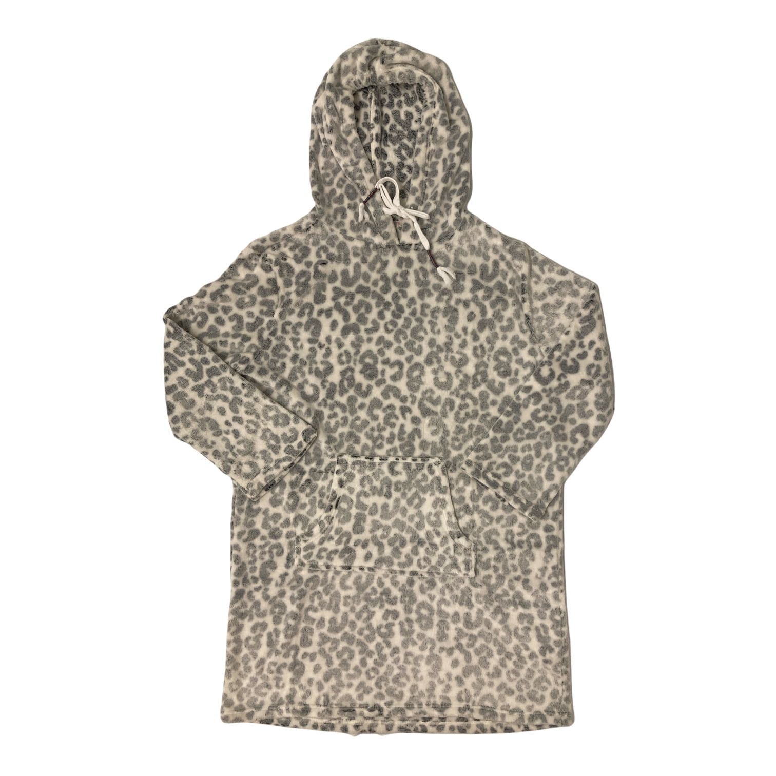 Wildfox Women's Soft & Plush Hooded Lounger (Snow Leopard, S/M