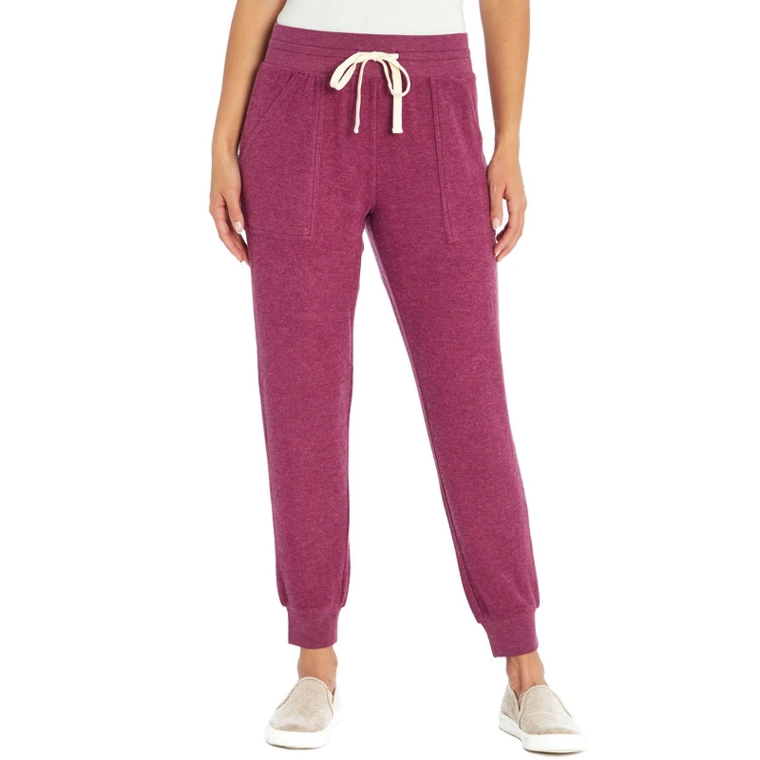 Wildfox Women's Super Soft Knit Everyday Cozy Jogger Lounge Pants w/  Pockets (Wedgewood, L) 