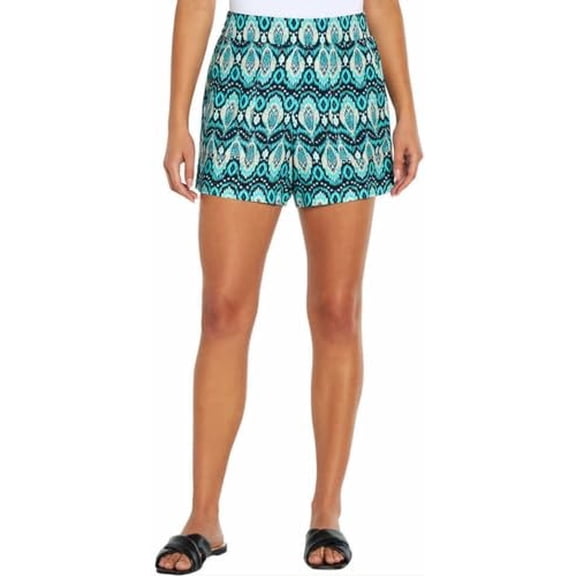 Wildfox Women's Small Blue Printed Pull On Shorts Rayon Beach Cover Up NWT