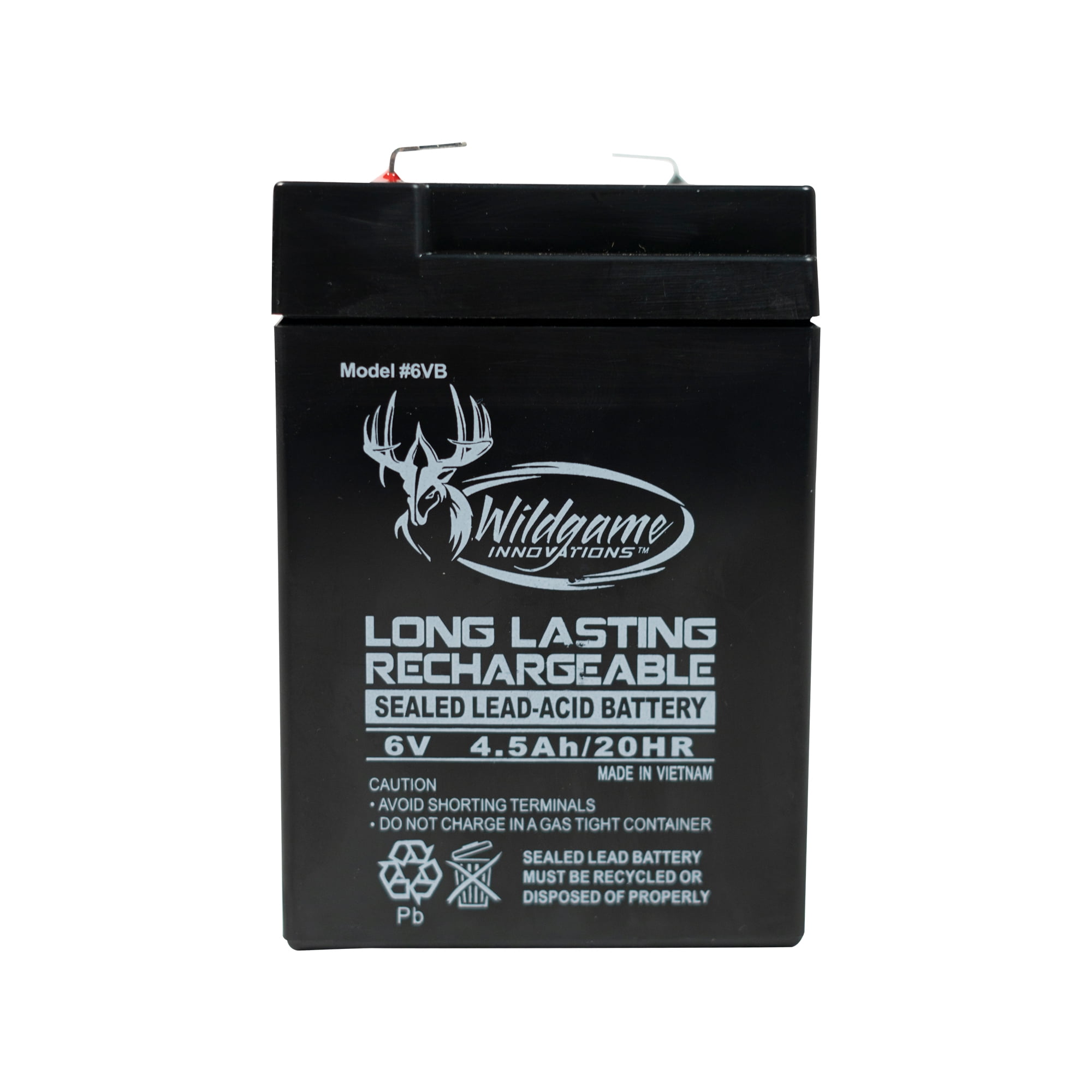 Wildgame Innovations 6V New Version Edrenaline Rechargeable Battery for Game Feeders Outdoor Long-Lasting Sealed Lead-Acid Tab Style Rechargeable Battery