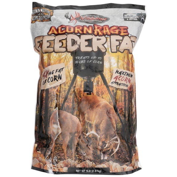 WILDGAME INNOVATIONS Acorn Rage Feeder Fat Deer Attractant | Effective Year-Round Concentrated Nutritious High-Fat Pellets with Real Acorns, 5lb Bag