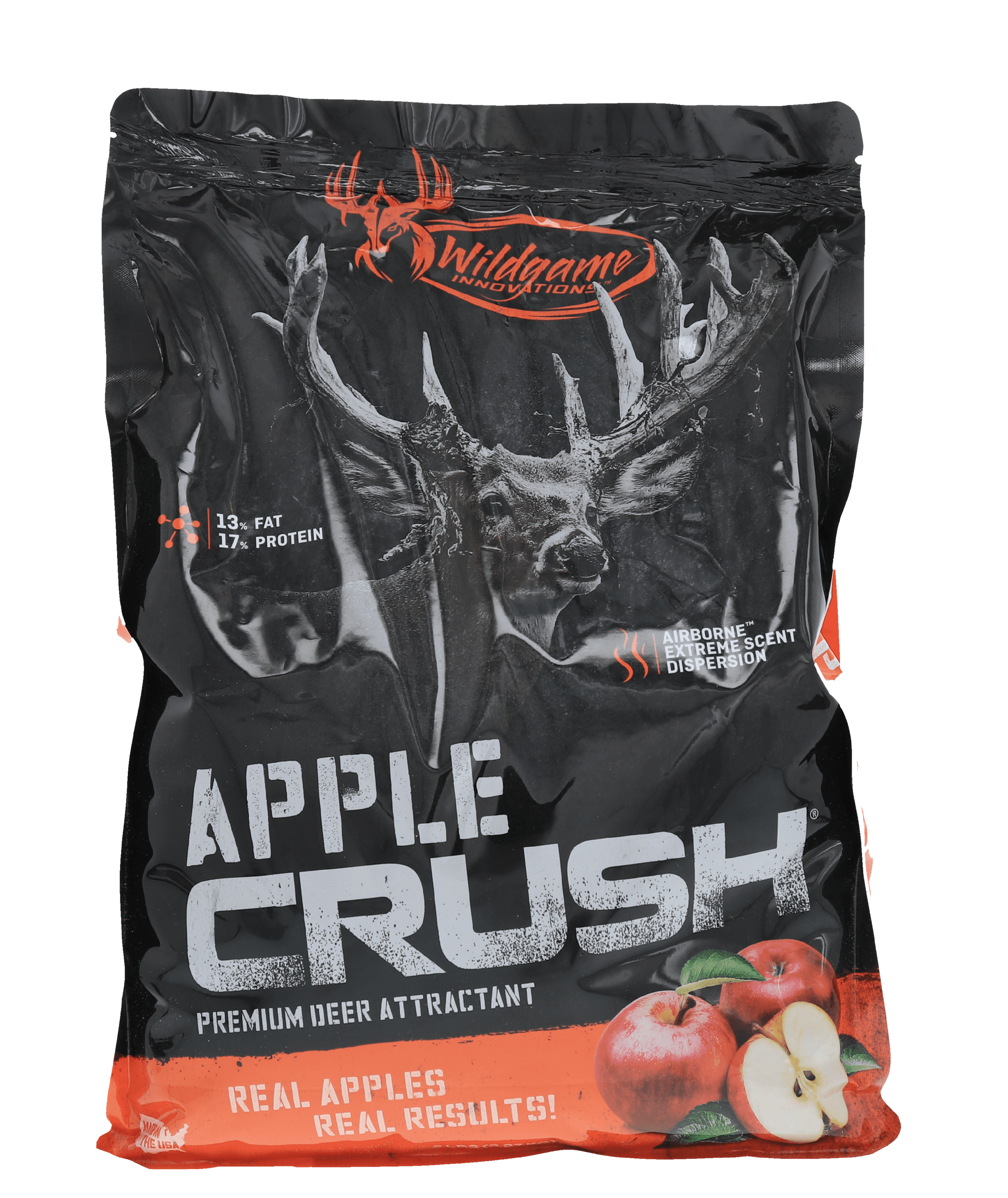 Wildgame Innovations Apple Crushed 5lb Deer Attractant | Powerful Long-Lasting Nutrient-Filled Sweet Ripe Apple Deer Feed for Hunting & Game Tracking