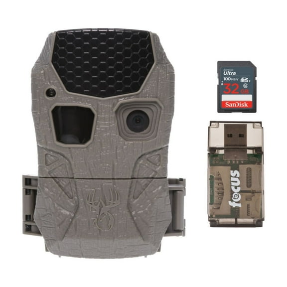 Wildgame Innovations Kicker 2.0 Lightsout Trail Camera with 18MP Resolution and 720p Video Capture Bundle with All-in-One Card Reader and Memory Card (3 Items)