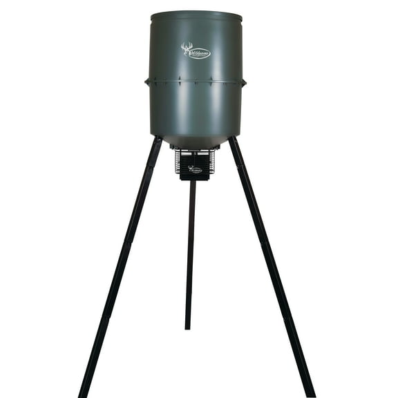 WILDGAME INNOVATIONS Quick-Set Pro 270lb Game Feeder with Digital Timer Durable Varmint-Proof Tripod Corn/Pellet Deer Hunting Feeder with 1-6 Available Feed Times & 50-feet Radius