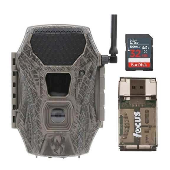 Wildgame Innovations Terra Cell 16MP Cellular Trail Camera Bundle with 32GB Ultra SDHC UHS-I Memory Card and USB Card Reader (3 Items)